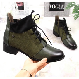 Zelené zateplené dámské slip on kozačky Jezzi zelená 1 Zelené zateplené dámské slip on kozačky Jezzi zelená 1