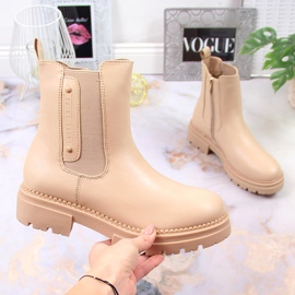 Dámské béžové teplé boty Jodhpur Laura La.Fi béžový 1