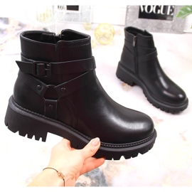 Dámské černé zateplené dělnice s přezkou Laura La.Fi černá 1 Dámské černé zateplené dělnice s přezkou Laura La.Fi černá 1