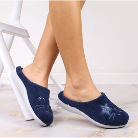 Pohodlné dámské domácí pantofle Inblu v tmavě modré barvě modrý 5