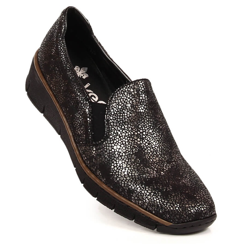 Pohodlné dámské slip on boty s gumičkami Rieker 53766-00 černý 1
