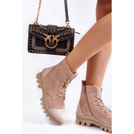 S.Barski Dámské semišové kozačky Béžová Margot béžový 1