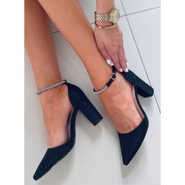 PA1 Formální lodičky na sloupku Orchid Black černý 1