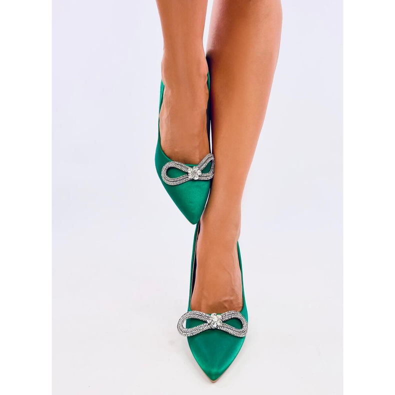 Elegantní podpatky s kamínky Sugar Green zelený 2