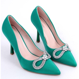 Elegantní podpatky s kamínky Sugar Green zelený 1