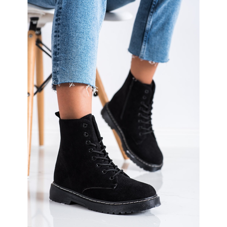 SHELOVET Teplé semišové lapače černá 1