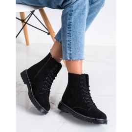 SHELOVET Teplé semišové lapače černý 2