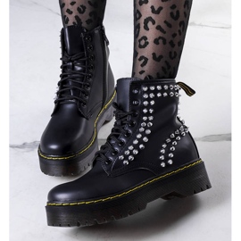 PA1 Černé kozačky s cvočky Castello černá 2