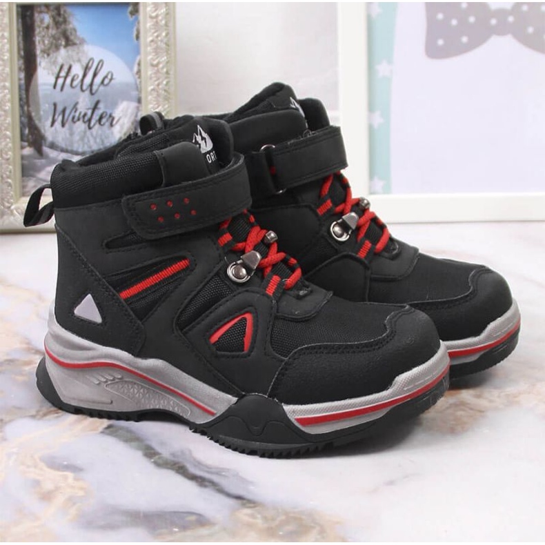 Boty zateplené ovčí vlnou News Jr EVE383A černá 2