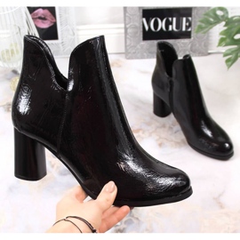 Holínky lakované na sloupku zateplené Jezzi W JEZ385A černá 1