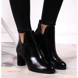 Holínky lakované na sloupku zateplené Jezzi W JEZ385A černá 2