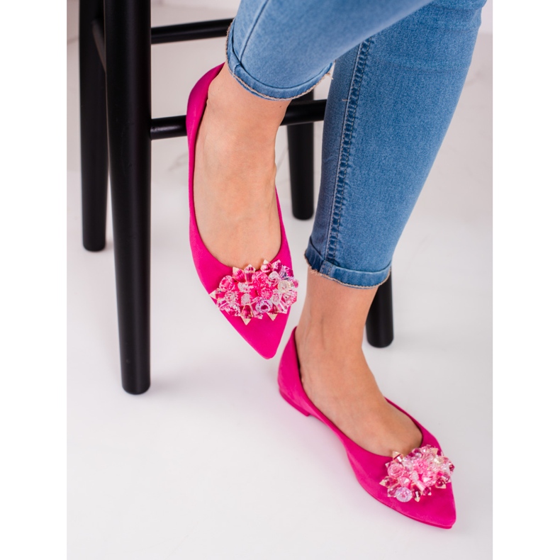 Dámské baleríny s shelovet krystaly růžový 2 Dámské baleríny s shelovet krystaly růžový 2