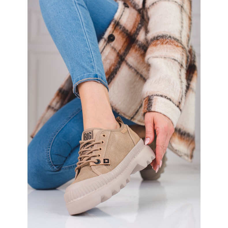 Dámské kožené tenisky Big Star KK274511BE béžový 2