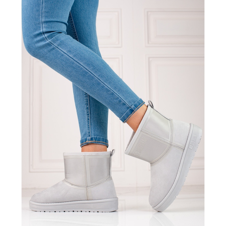 Šedé dámské nazouváky do sněhu Big Star KK274613 šedá 1