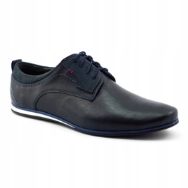 Olivier Pánské kožené boty 731 Navy Blue modrý 1