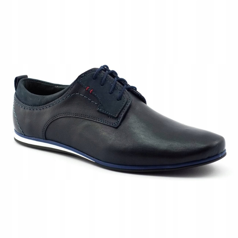 Olivier Pánské kožené boty 731 Navy Blue modrý 1