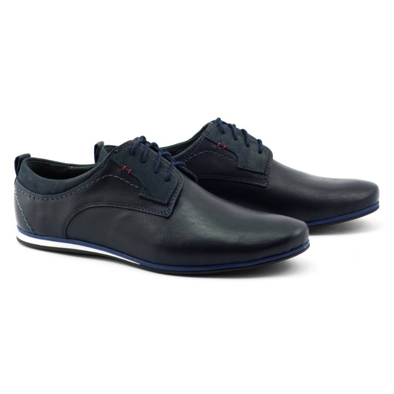 Olivier Pánské kožené boty 731 Navy Blue modrý 2