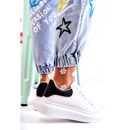 Dámská sportovní obuv na platformě, bílá a černá bílý 3 Dámská sportovní obuv na platformě, bílá a černá bílý 3