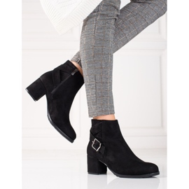 T.Sokolski Semišové kotníkové boty na sloupku Sokolski černá 2