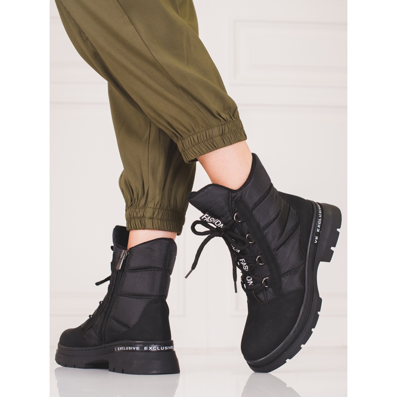 Dámské šněrovací boty do sněhu Shelovet černá 2