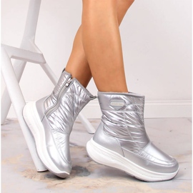 Stříbrné, zateplené, stříbrné sportovní dámské sportovní sněhule Filippo stříbrný 1