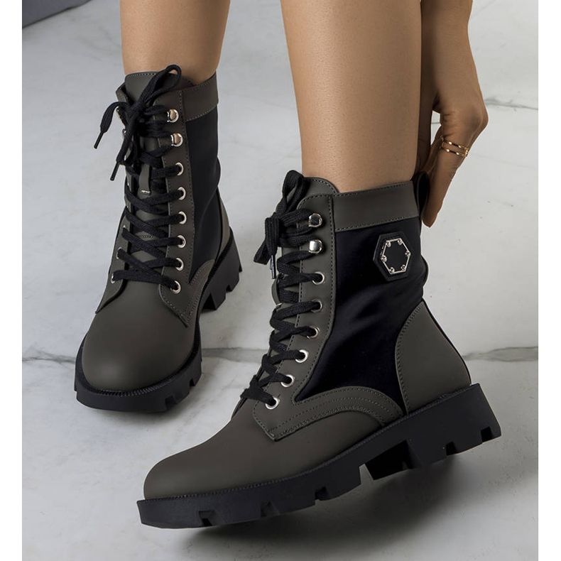 BM Zelené, zateplené kozačky Orozo černá zelená 1