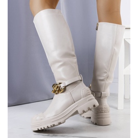 PA1 Béžové zateplené kozačky Cerreto béžový 1