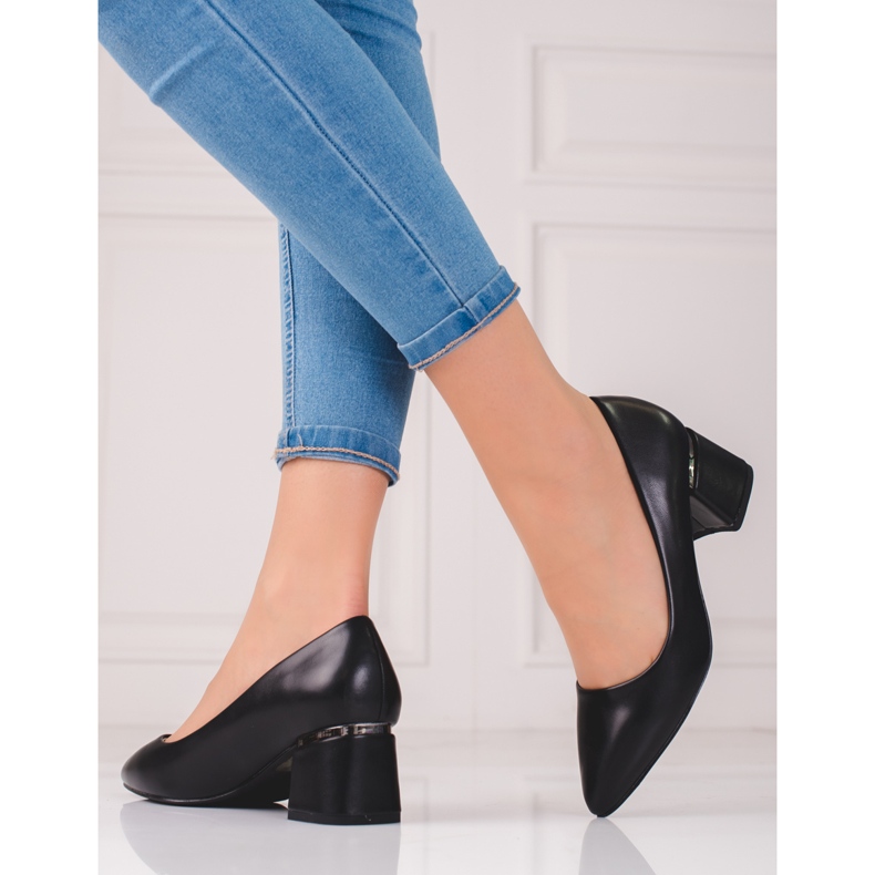 Elegantní dámské lodičky z eko kůže černá 1