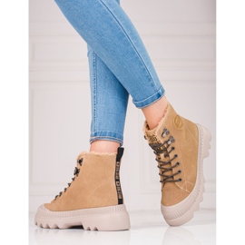 Dámské boty vyrobené z pravé kůže Big Star KK274521 hnědý 1