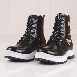 W. Potocki Černé dívčí kozačky značky Potocki černý 1