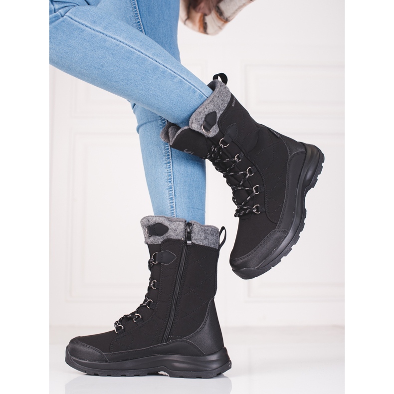 Dámské šněrovací trekové boty DK voděodolné černá 1