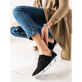 Evento černé Kožené Boty Se šněrováním černý 1