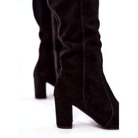 Dámské semišové boty Laura Messi Black 1415 černá 4