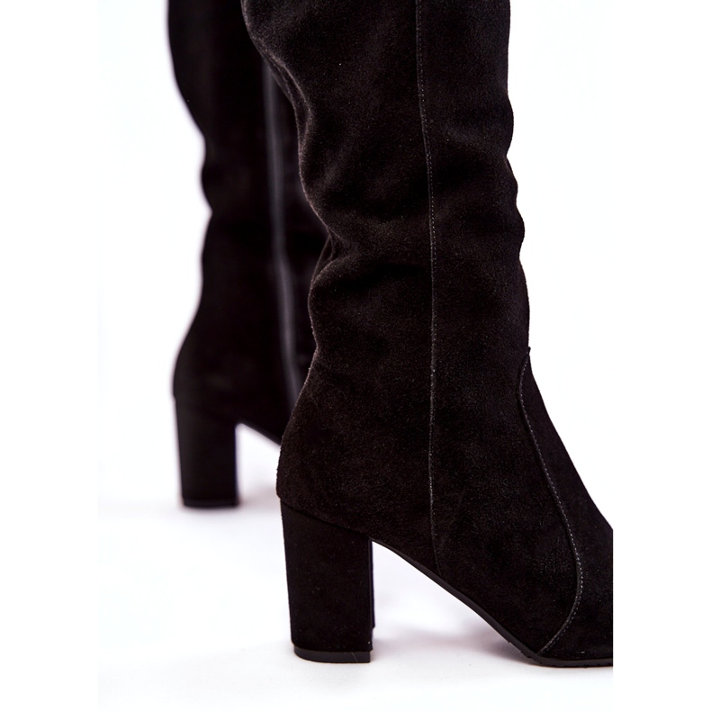 Dámské semišové boty Laura Messi Black 1415 černá 4