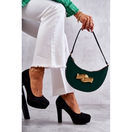 WS1 Klasické semišové lodičky na patě černé Soro černá 1