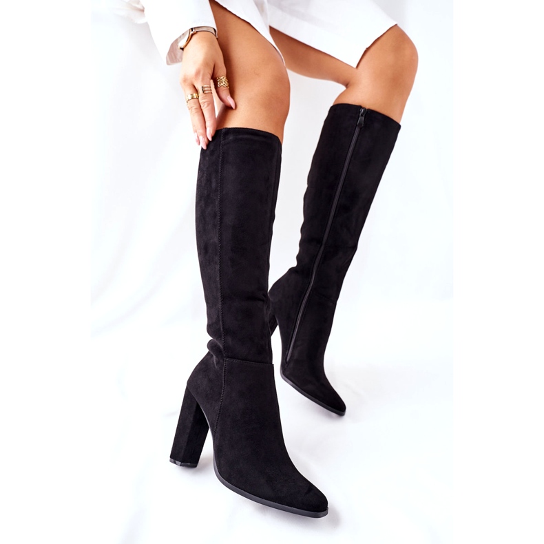 PS1 Dámské boty na podpatku teplé černé finner černá 4