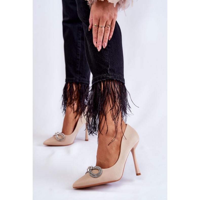 PS1 Elegantní Alyssa Béžové Jehly S Mašlí béžový 2