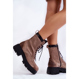 PL5 Klasické semišové teplé boty hnědé Caima béžový 2