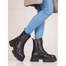 Dámské kožené tašky s ozdobným zipem Shelovet černá 1