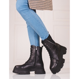 Dámské kožené tašky s ozdobným zipem Shelovet černý 2