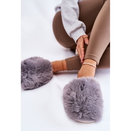 BM Dámské Šedé kožešinové pantofle Sheryl šedá 2