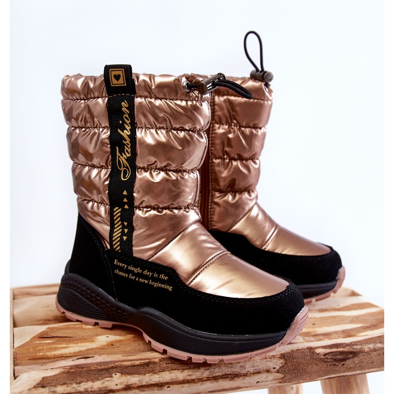 Dětské vlněné teplé sněhule na jezdci Golden Delhi zlatý 1