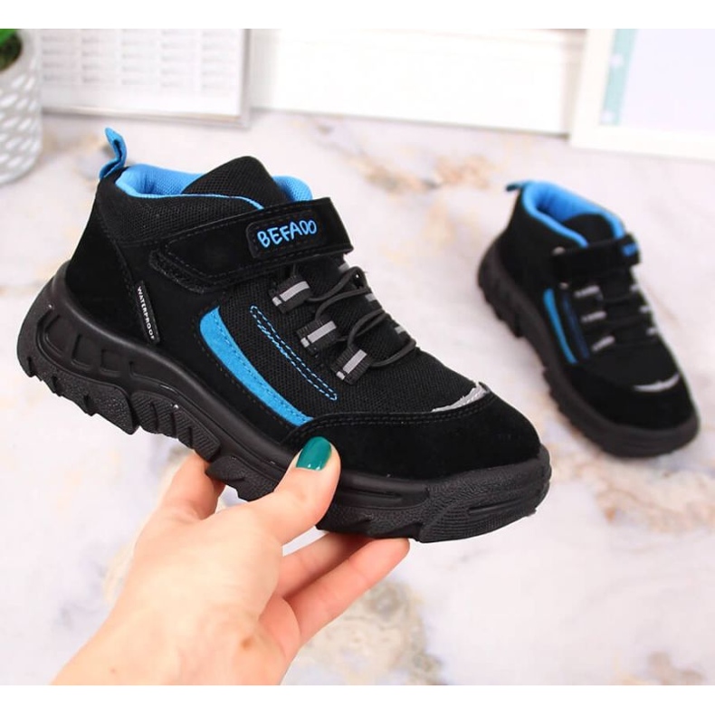 Nepromokavé vysoké trekové boty Befado Jr BEF37A černá 1