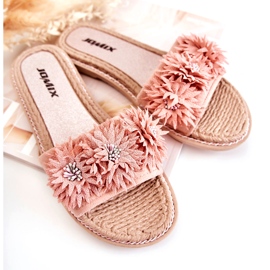 WJ1 Dámské pantofle s látkovými květy růžová Susana růžový 2 WJ1 Dámské pantofle s látkovými květy růžová Susana růžový 2