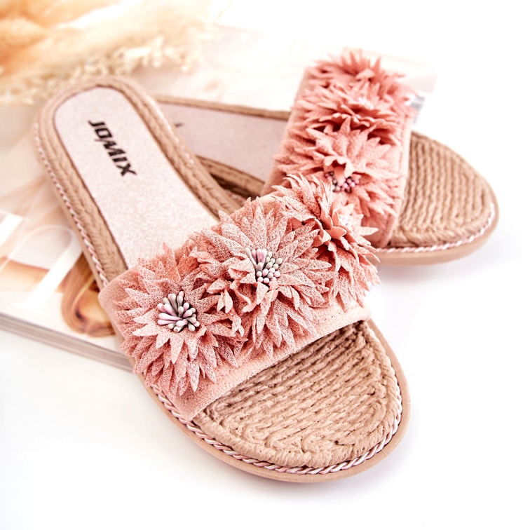 WJ1 Dámské pantofle s látkovými květy růžová Susana růžový 3 WJ1 Dámské pantofle s látkovými květy růžová Susana růžový 3