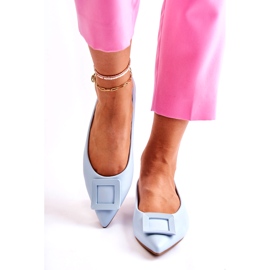 WS1 Kožené Baleríny S Modrým Ornamentem Simone Spitz 1