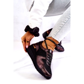 Kožené tenisky na klínku se síťovinou S.Barski černá 4