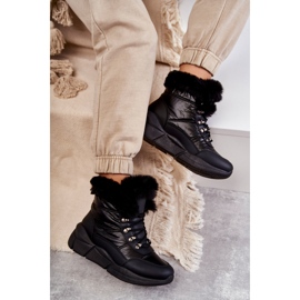 NEWS Dámské šněrovací sněhule Černá Anna 3