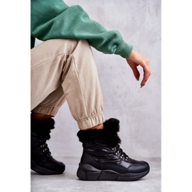 NEWS Dámské šněrovací sněhule Černá Anna 5