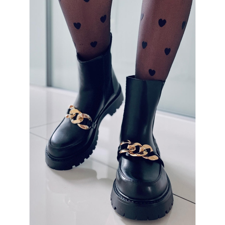 BM Dámské vysoké chelsea boty Moby Black černá 2